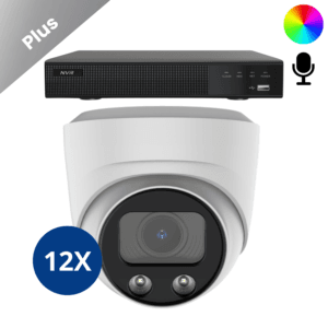 Ein großes Set mit 12 AI-ISP Full-Color-Kameras in QHD 2K mit 5 Megapixel für hervorragende Sicherheit.