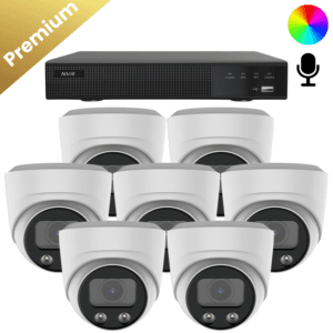Ein Überwachungskamera-Set mit 7 weißen Dome Premium Full Color Kameras. Hervorragend geeignet für die Überwachung Ihres Hauses oder Unternehmens. Die Kamera ist mit einem Mikrofon für klaren Ton ausgestattet. Die Aufnahmen dieser Überwachungskamera sind vierundzwanzig Stunden am Tag, sieben Tage die Woche in Farbe.