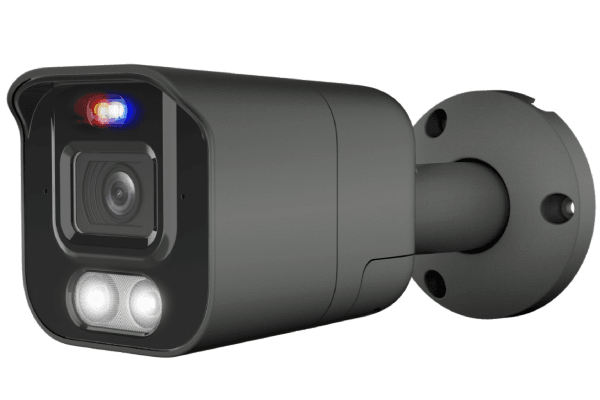 Die Bullet Basic Überwachungskamera. Die Sicherheitskamera verfügt über ein IP67-Gehäuse, was bedeutet, dass sie wasserdicht und staubgeschützt ist.